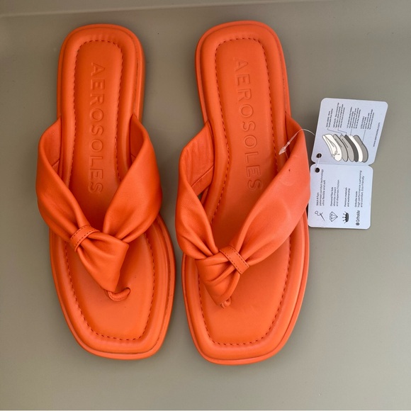 Aerosoles Style Bond Knotted Thong Sandal in Mandarin Leather size 8.5M - Picture 7 of 8